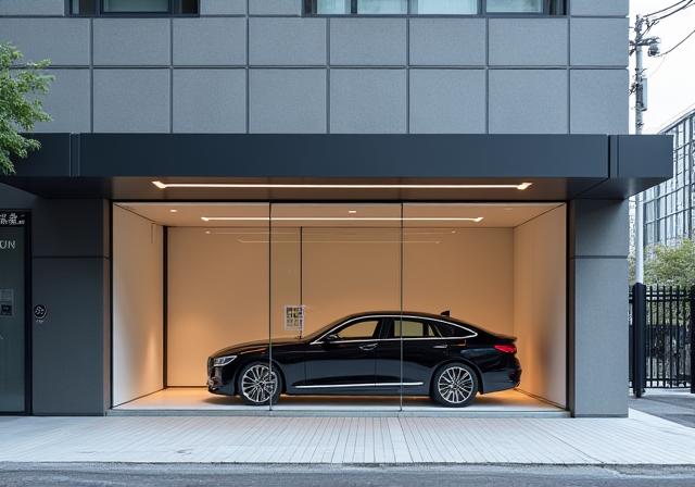 The clean and modern storefront of the Tetsu Hikari workshop in Tokyo.